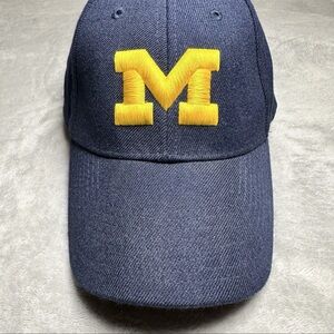 Vintage Nike Team Michigan Wolverines Hat Blue Adjustable Cap Embroidered Logo